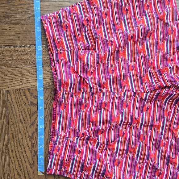 Loft Pleated High-rise Colorful Linen Blend High-Rise Shorts Size Medium - Picture 7 of 9